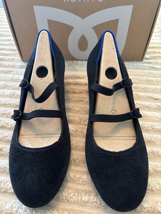 Rothy's Shoes - Rothy's Black Mary Jane Flats with Double Straps and Blue Trim